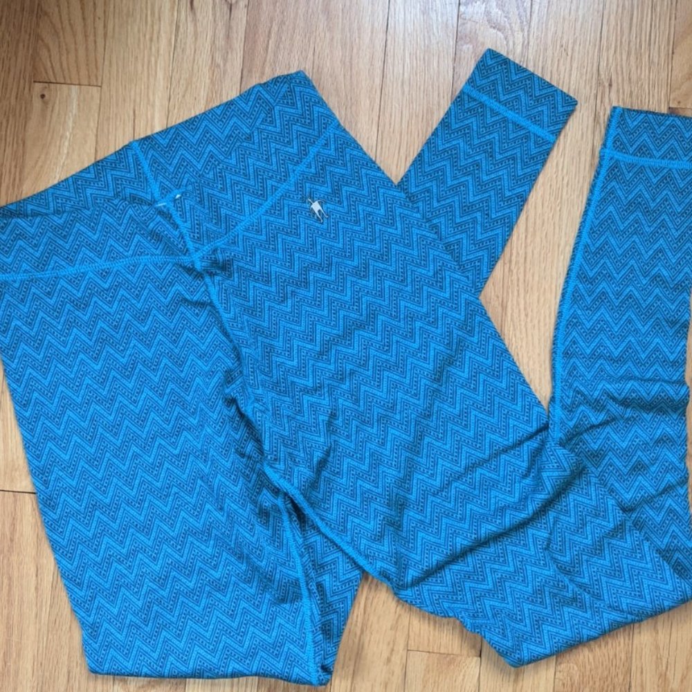 EUC Small Teal Smartwool 250 Merino Baselayer Pant
